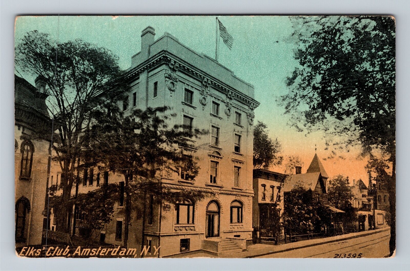 Amsterdam NYNew York, Elks Club, Vintage Postcard United States
