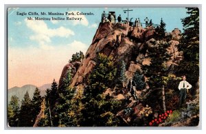 Postcard CO Eagle Cliffs Mt. Manitou Park Colorado Mt. Manitou Incline Railway