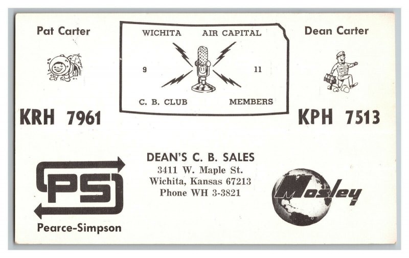 QSL Radio Card From Wichita Kansas KRH 7961 