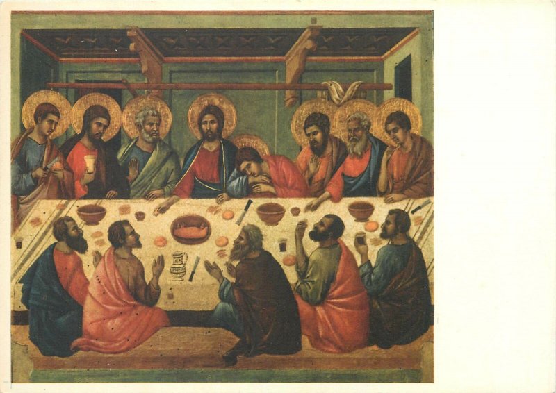 Postcard  L'ultima cena by Duccio di Buoninsegna Siena opera del Duomo