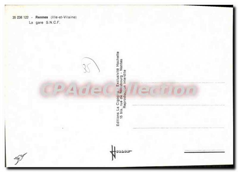 Postcard Modern Rennes Train