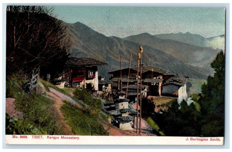 c1910's View Of Monastery Mountain Houses Tibet China Unposted Antique Postcard