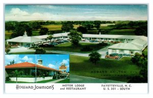 FAYETTEVILLE, North Carolina NC ~ Roadside HOWARD JOHNSON'S c1960s  Postcard