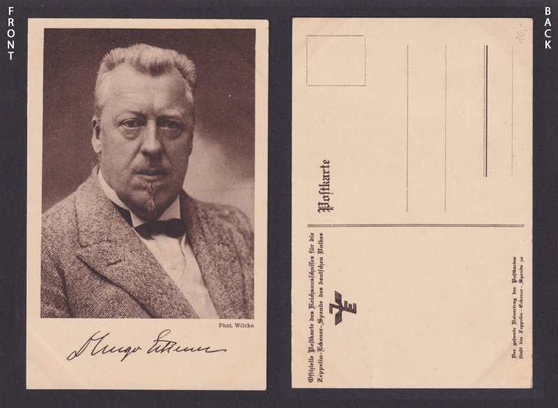 GERMANY, Vintage postcard, Hugo Eckener, Zeppelin, Unposted