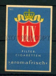 500397 LUX cigarettes ADVERTISING Vintage match label