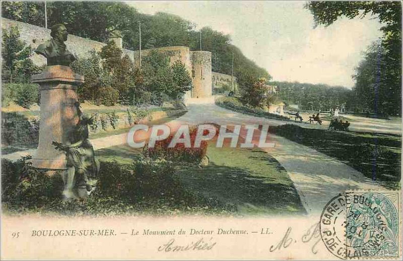 Old Postcard Boulogne sur Mer The Monument of Dr. Duchenne