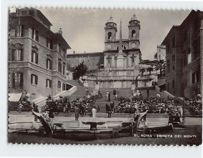 Postcard Trinità Dei Monti, Rome, Italy