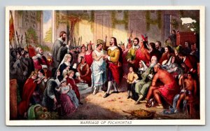 Pocahontas & John Rolfe Marriage Postcard Prudential Insurance 1914 Virginia