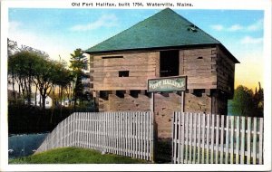 Old Fort Halifax Waterville Maine Me Undivided Back Postcard 