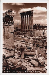 Lebanon Baalbek The Six Columns Of Jupiter Temple Vintage RPPC C119