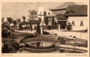 Japanese Garden and Pavilion 224 1933 Chicago Worlds Fair Postcard C04
