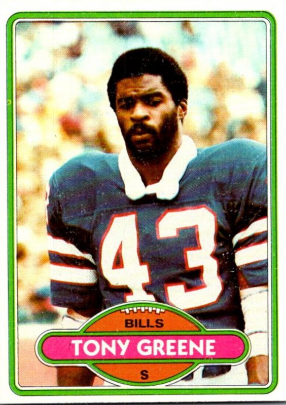 1980 Topps Football Card Tony Greene S Buffalo Bills sun0328