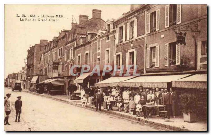 Old Postcard Luc Sur Mer Rue du Grand East Sea Hotel