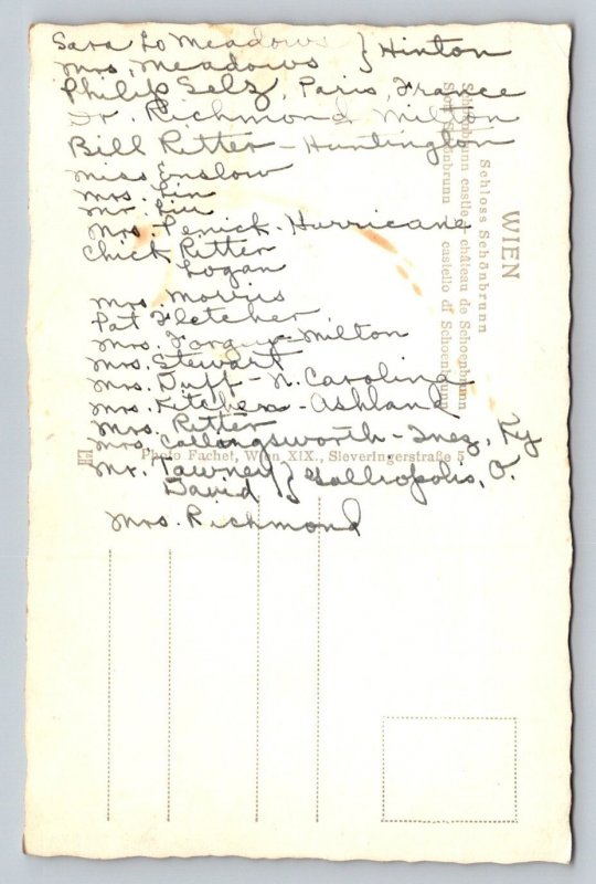 RPPC  Wien  Germany  Large Named Group     Postcard