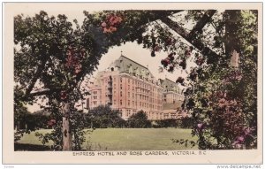 Hand Colored RP: Empress Hotel & Rose Gardens, Victoria, British Columbia, Ca...