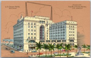 US Grant Hotel San Diego California Biltmore Hotel Los Angeles CA Postcard