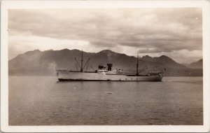 MV 'California Express' Ship T.N. Larson Vancouver BC Real Photo Postcard H53