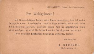 Ew Wohlgeboren, A Steiner Budapest Republic of Hungary 1894 