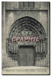 Old Postcard Senlis Oise North Portal Cathedral