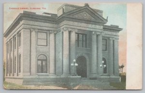 Cleburne Texas~Carnegie Public Library Close Up~Caddo Street~Now Museum~1909