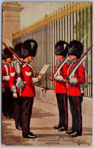 London England c1910 Postcard Changing Sentries at Buckingham Palace