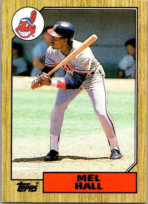 1987 Topps Baseball Card Mel Hall Cleveland Indians sk2369
