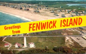 DelawarevGreetings From Fenwick Island Split View Aerial View and Lighthouse