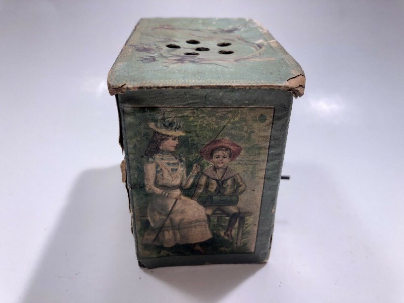 Antique Music Box Childs Musical Toy Cardboard Litho Works RARE SHIPS FREE IN US