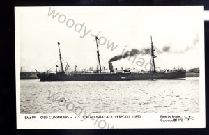 LS2606 - Cunard Liner - Catalonia at Liverpool c1890 - Pamlin postcard