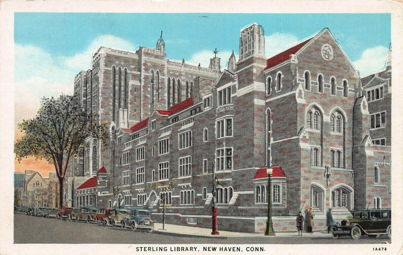 Sterling Library, New Haven, Connecticut, Early Postcard, Unused 