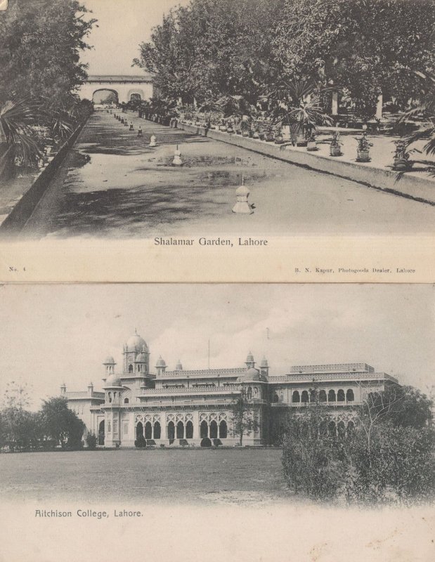 Shalamar Garden Aitchison College 2x Pakistan Old Lahore Postcard s