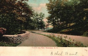 City Park WATERTOWN New York NY Road View Vintage Posted Postcard 1907