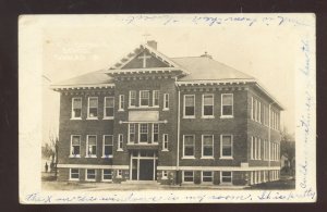 RPPC CARROLL IOWA HIGH SCHOOL BUILDING VINTAGE REAL PHOTO POSTCARD IA.