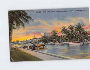 Postcard New River at Andrews Ave. Bridge Fort Lauderdale Florida USA