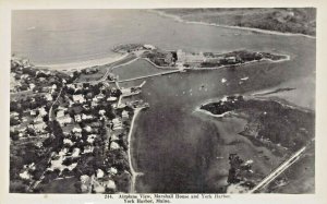 YORK HARBOR MAINE~MARSHALL HOUSE-AIRPLANE VIEW~1931 AERIAL PHOTO POSTCARD