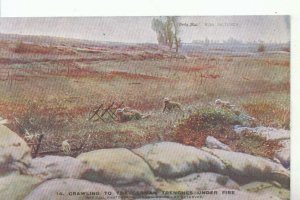 Military Postcard - Crawling To The German Trenches Under Fire -15824A