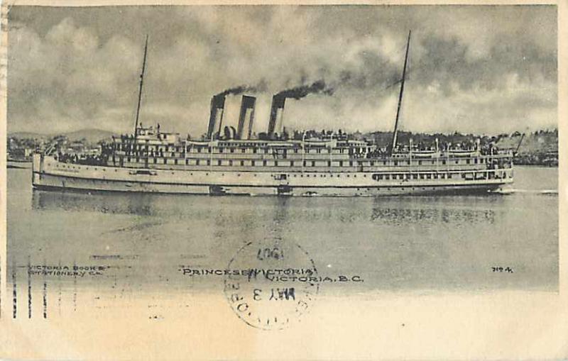 Princess Victoria Steamer Victoria BC 1907 Divided Back