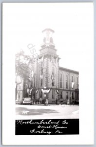 K45/ Sunbury Pennsylvania RPPC Postcard 50s Northumberland Court House 4
