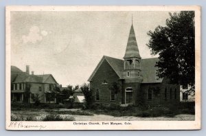 J89/ Fort Morgan Colorado Postcard c1910 Christian Church  407