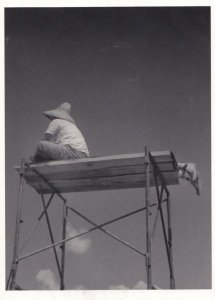 Spectator at 1950s Stock Car Races South Carolina Museum Real Photo Postcard