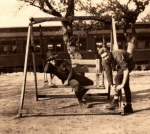 RPPC  US Army Soldier on Swing  Gay Interest  Real Photo  Postcard