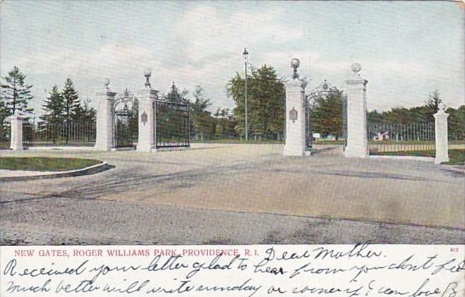 Rhode Island Providence New Gates Roger Williams Park 1912