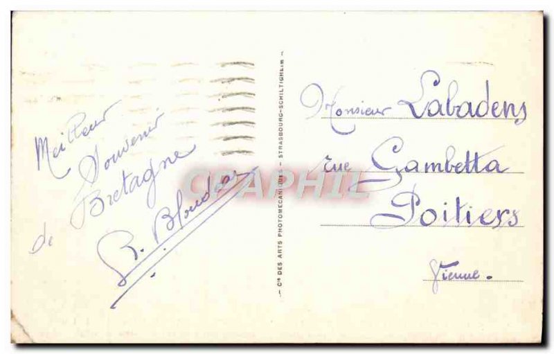 Old Postcard Saint Guenole Penmarch The Rock Cross