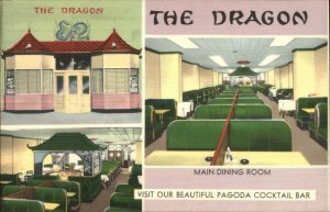 Washington DC Dragon Chinese Restaurant COLORFUL LINEN Postcard