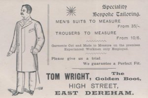 East Dereham Norfolk Village Antique High Street Tailors Shop Fashion Postcard