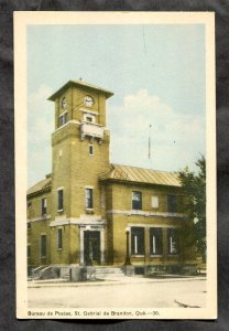 dc1168 - ST GABRIEL DE BRANDON Quebec 1940s Post Office. Antique Postcard