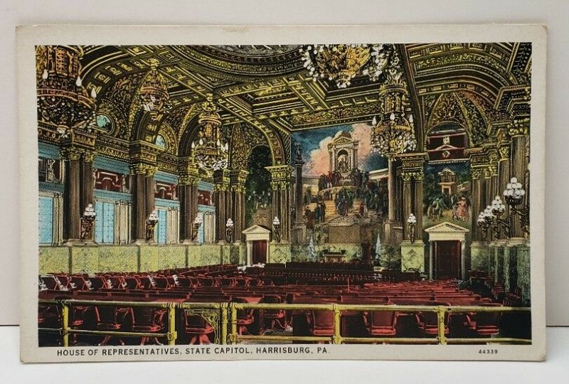 Harrisburg Pa House of Representatives Tinted Postcard C9