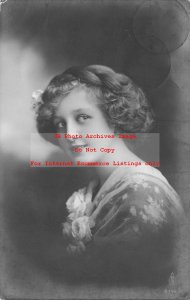 PFB RPPC No 2394/2, Studio Shot, Woman with Flower in Hair, Fashion