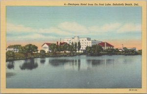 Postcard Henlopen Hotel From Du Pont Lake Rehoboth Beach DE