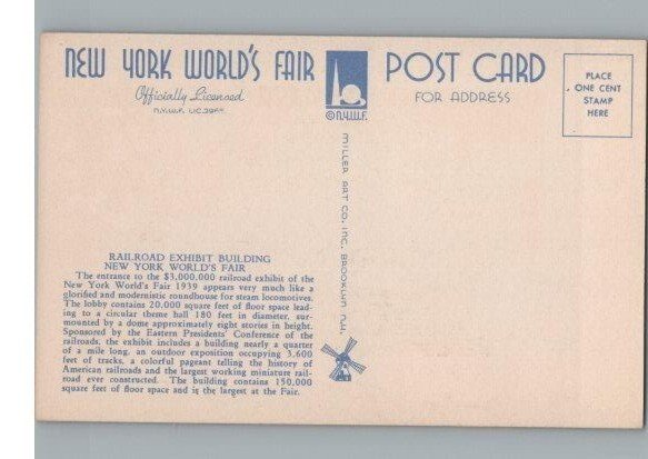 1939 New York World's Fair  U.S. Steel Building Linen Postcard